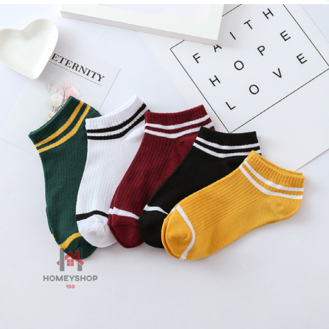 พร้อมส่ง ถุงเท้าข้อสั้น สไตส์ญี่ปุ่น ถุงเท้าแฟชั่น ช่วยซับเหงื่อกันอับเท้า ระบายอากาศได้ดี hs99