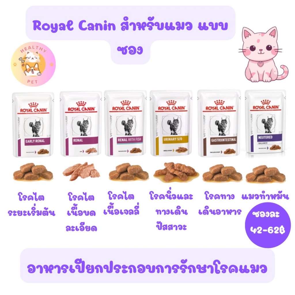 Royal Canin อาหารประกอบการรักษาโรคไต ทางเดินปัสสาวะ ทางเดินอาหาร อาหารหลังทำหมัน