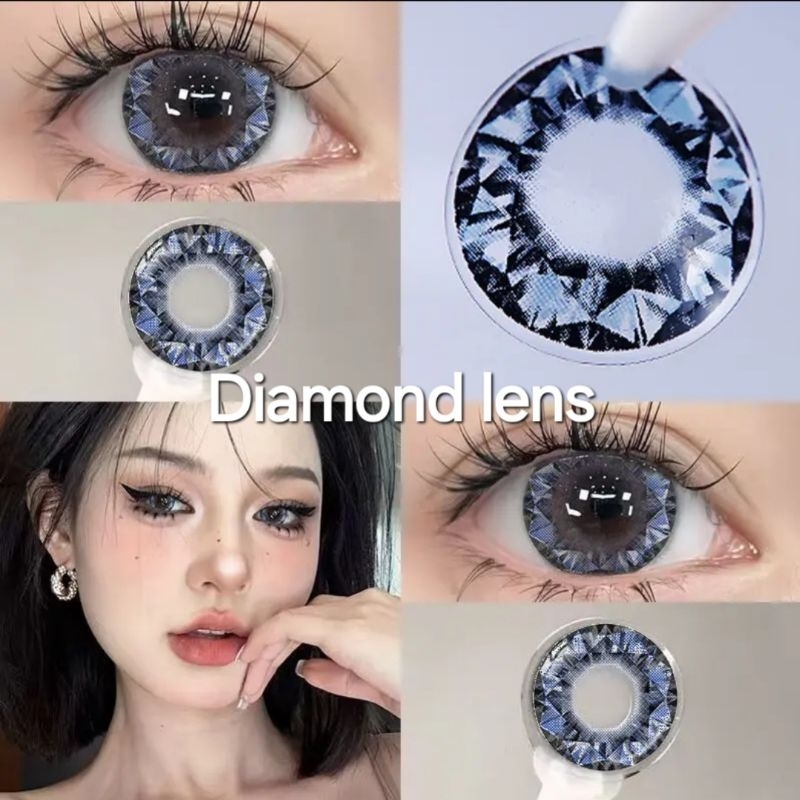 คอนแทคเลนส์ รุ่น Diamond มีสีดำ/ตาล/ฟ้า/เขียว/ม่วง Black/Brown/Blue/Green/Violet มีค่าสายตาปกติ