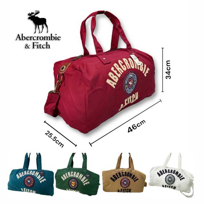 กระเป๋า Abercrombie&Fitch ตำหนิ ไซด์หิ้วสะพายไหล่เดินทาง/เข้ายิม ผ้าดิบ หนาและทนทาน