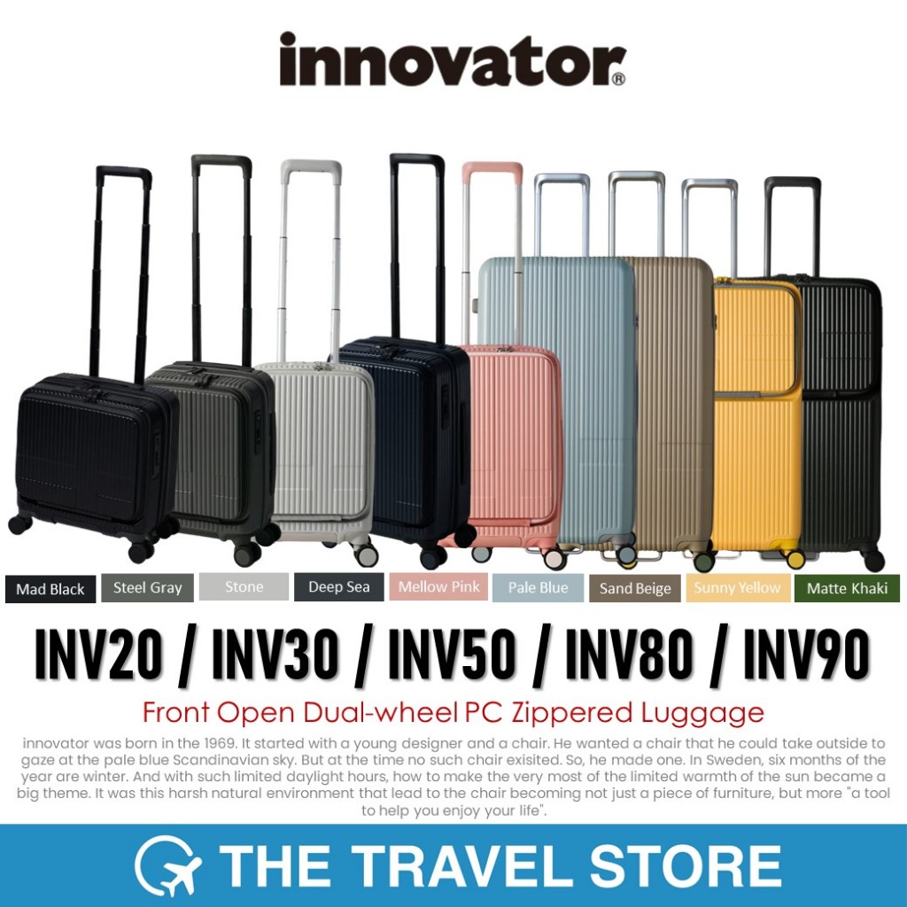 INNOVATOR INV20 / INV30 / INV50 / INV80 / INV90 Front Open Dual-wheel PC Zippered Luggage กระเป๋า ราคา ถูกที่สุด ดีลบีเคเค