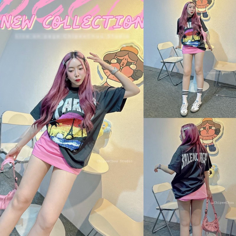“Korea Oversize” เสื้อโอเวอร์ไซส์ สกรีนลาย PA RIS สไตล์เกาหลี งานสกรีนฝังเนื้อผ้า ผ้านิ่มม๊ากต้องมีค่าา