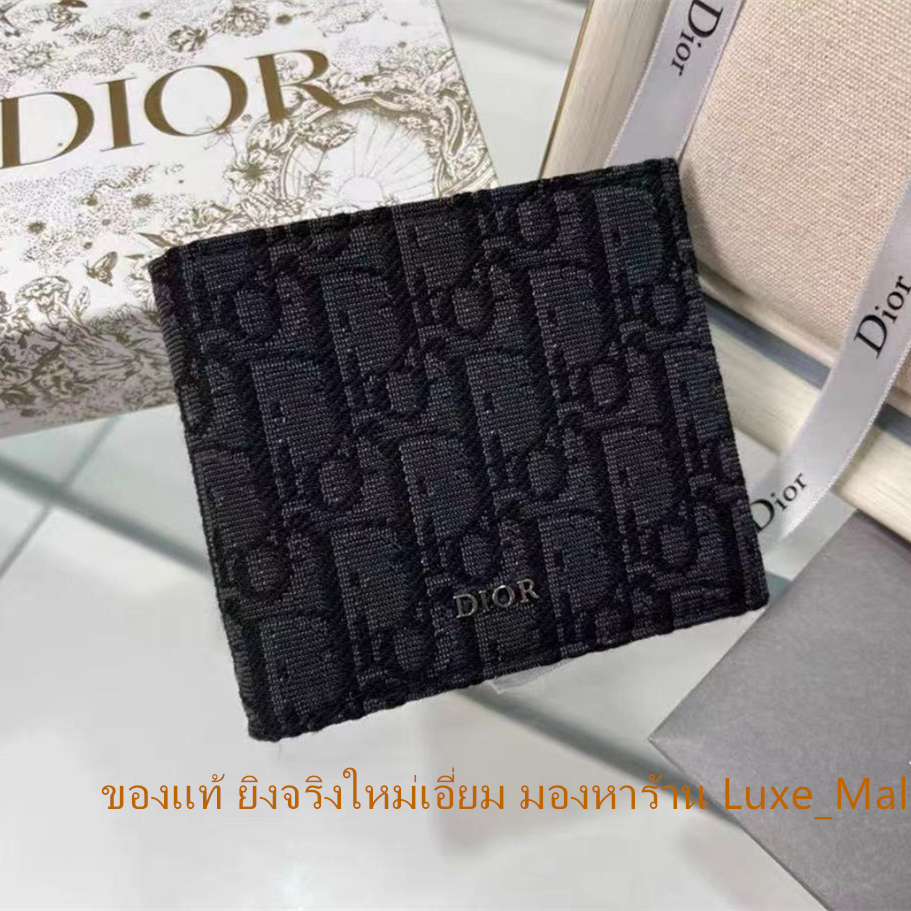 ของแท้ ยิงจริงใหม่เอี่ยม DIOR กระเป๋าสตางค์ คลิปสั้น กระเป๋าสตางค์ดิออร์ กระเป๋าสตางค์ผู้ชาย