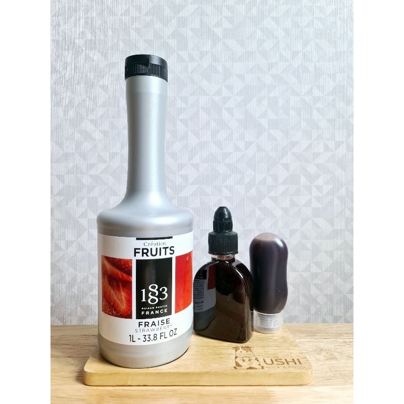 เพียวเร่สตรอว์เบอร์รี่ Strawberry Puree [> แบ่งขาย <] แบรนด์ 1883 Syrups made in France 🇨🇵