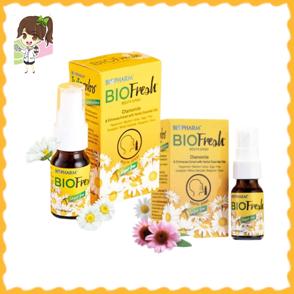 BIOPHARM Biofresh Mouth Spray 15 ML ไบโอเฟรช เม้าส์สเปรย์ สเปรย์พ่นช่องปากและลำคอ