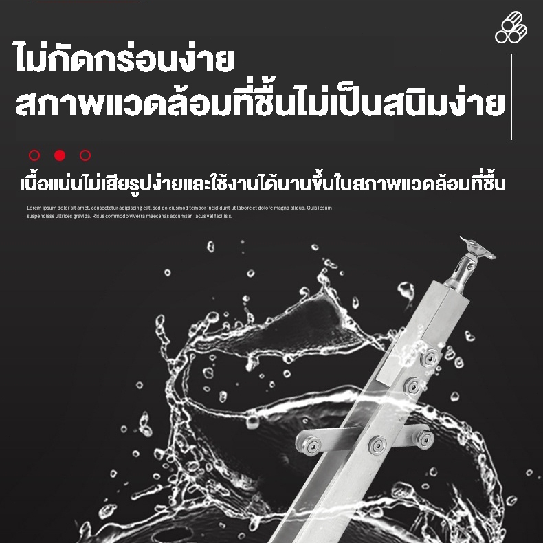 เสา สแตนเลส เสาหนีบกระจก เสาราวกันตก สำเร็จรูป งานไทย สแตนเลสเกรด304 (แถมฝาครอบตีนเสาทุกต้น) ราคา 1 ต้น ราคา ถูกที่สุด ดีลบีเคเค แกลเลอรีภาพที่ 3
