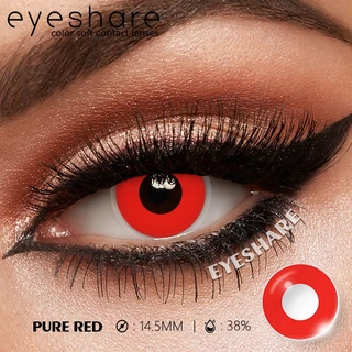 {COD}-Eyeshare คอนแทคเลนส์คอสเพลย์ 1 คู่ 14.5 มม.ฮาโลวีนคอนแทคเลนส์สีขาวบริสุทธิ์ตาข่ายสีแดงบริสุทธิ์คอสเพลย์เลนส์นุ่ม