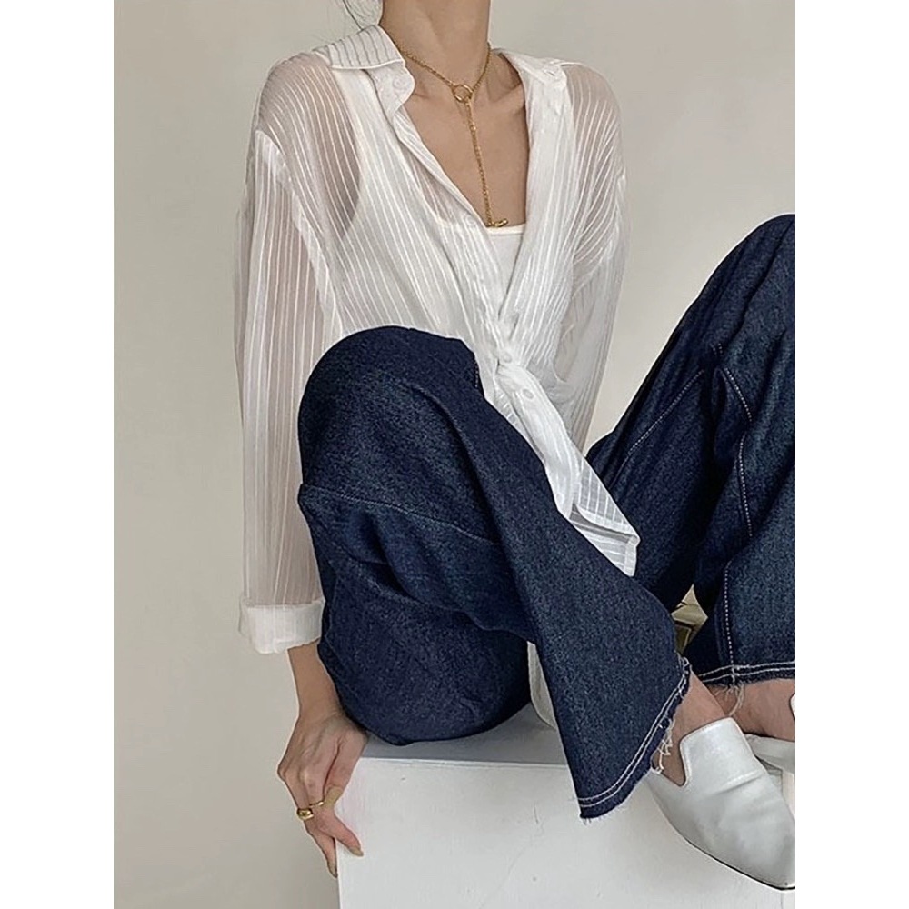 Dahong  เสื้อคลุมชีฟองยาว แขนยาว  เสื้อคลุมกันแดด W229 ราคา ถูกที่สุด ดีลบีเคเค แกลเลอรีภาพที่ 8