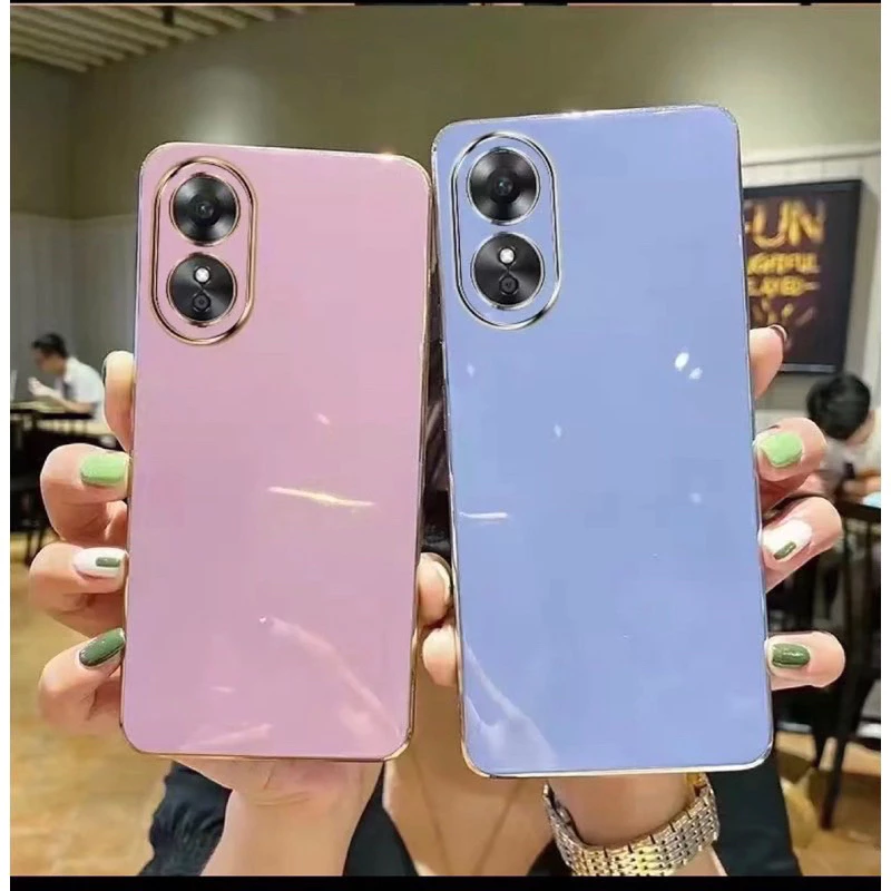 เคส TPU ขอบทอง สำหรับ OPPO A18 A38 A60 A54 A78 4G 5G A58 4G 5G A98 A17 A17K สีสวย เรียบหรู ดูดี กันกล้อง พร้อมส่ง