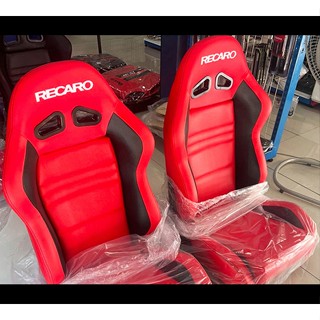 เบาะแต่งรถยนต์ Recaro เบาะเรคาโร่ หนังแดงคลิบดำ แถมขา-รางทั่…