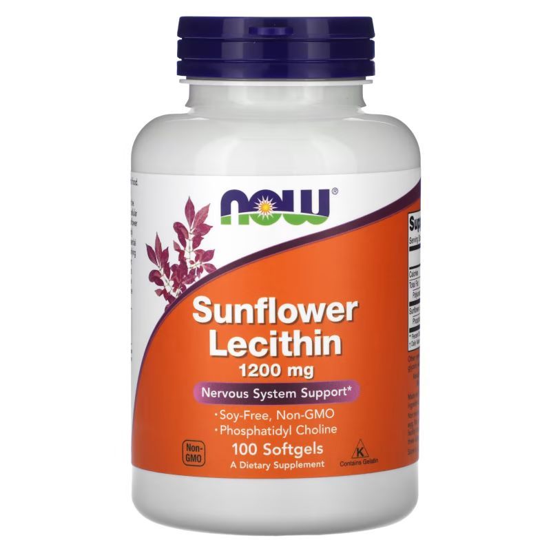 เลซิติน ดอกทานตะวัน NOW Foods, Sunflower Lecithin, 1,200 mg, 100 Softgels