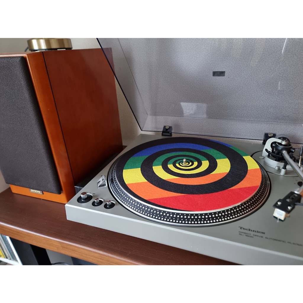 แผ่นรองแผ่นเสียง Turntable Felt Slipmat สีรุ้งก้นหอย 12" LP vinyl record
