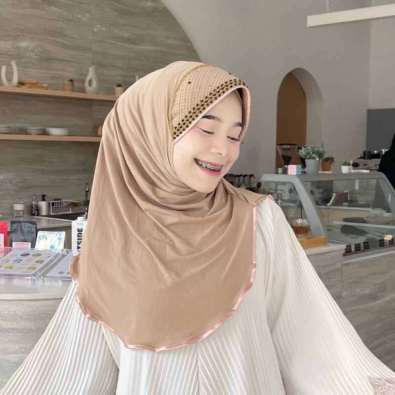 🌷ถูกที่สุด🔥ฮิญาบ ผ้ายืดปักคริสตัล  129บ.🌷