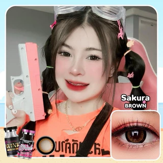 Winkwow-Pitchy Sakura Gray Brown สีเทา~สีน้ำตาล ตาโตขอบหนา หวานเจี๊ยบ สายตาปกติ **ตอนนี้มีPitchylens14.5