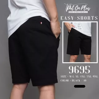 GOODWIN - 9695 EASY SHORTS กางเกงขาสั้น ผู้ชายเอวยืด ผ้าคอตต้อน สีพื้น