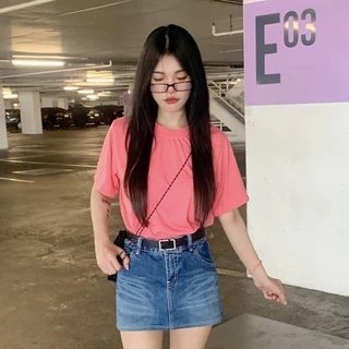 🌈SpinnyHouse🌈เสื้อยืดคอกลม ผ้าคอตตอน ยืดไม่ย้วย 🍒 ไม่หดไม่ต้องรีด BASIC STYLE ใส่ได้ทั้งชายหญิง รุ่น เสื้อ Yuedyun