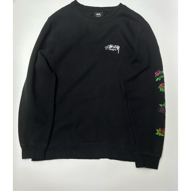 stussy rose black cotton blend sweater