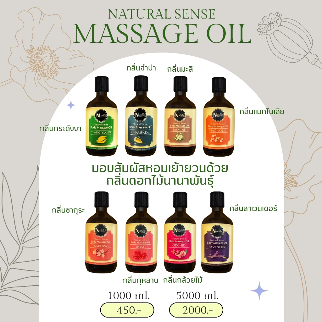 น้ำมันนวดอโรม่า น้ำมันนวดสปาเกรดพรีเมี่ยม นวดง่าย ไม่เหนียวตัว  NS Massage Oil (300ml/500ml) - รูปที่ 3