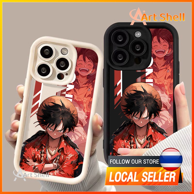 ส่งจากไทย เคส iphone 7P 8P 11 13 14 Pro Max กล้องป้องกันมิตรกับสิ่งแวดล้อมกันกระแทกดอก หนึ่งชิ้นลูฟี่