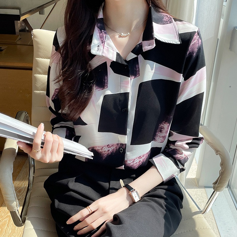 berry pink เสื้อเชิ้ตหญิงมาใหม่แขนยาว office style แฟชั่นผู้หญิงชุดใส่ทำงานเรียบๆ ชุดใส่ไปเที่ยว