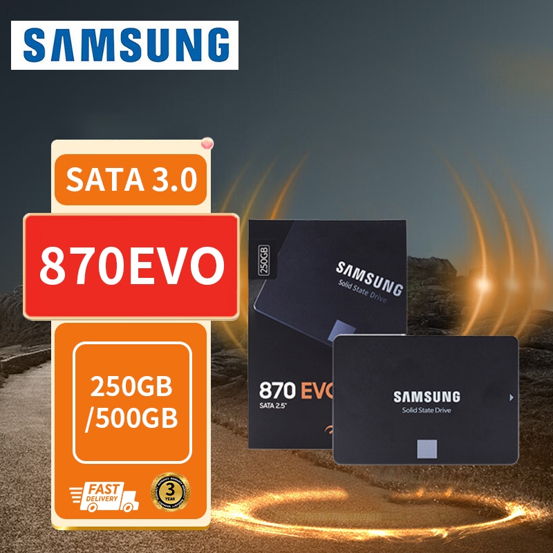 【จัดส่งจากกรุงเทพฯ】SAMSUNG 2.5'' SSD SATA 870 Evo SSD 1TB 500GB 250GB 128GB Internal Solid State Dri