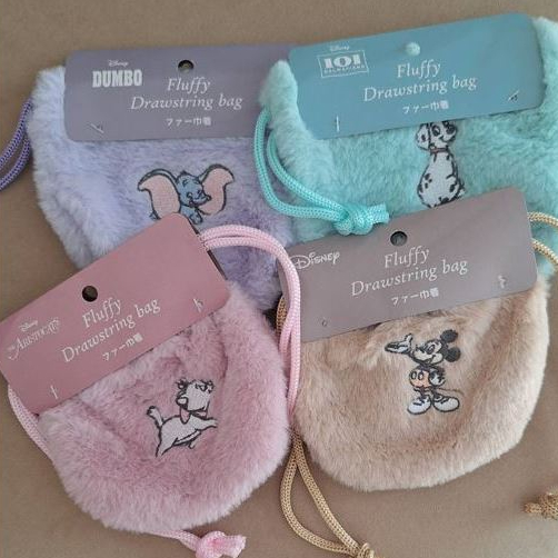 Fluffy Drawstring bag กระเป๋าหูรูด กระเป๋าขนนุ่มนิ่ม ลายการ์ตูนดิสนีย์ Disney สินค้าพร้อมส่งจากไทย