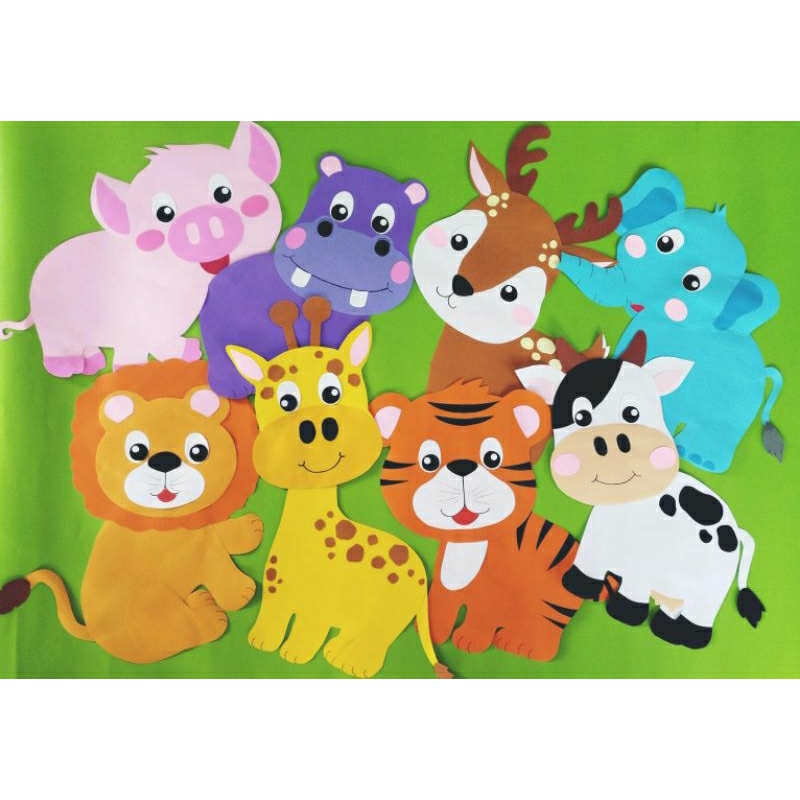 สัตว์ตกแต่งบอร์ด"งานกระดาษตัวสัตว์หลายแบบ