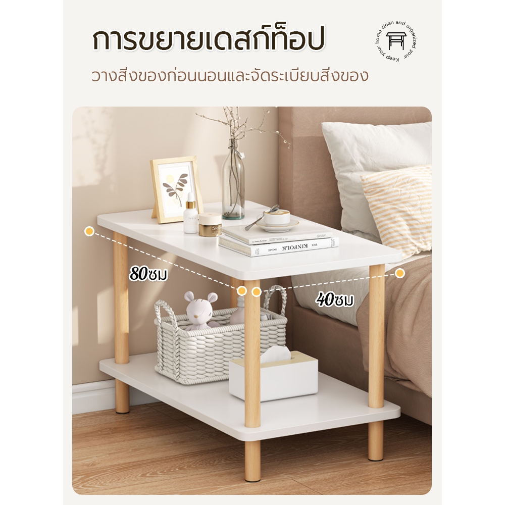ORANGE【มุมโค้งมน ป้องกันการชน】ชั้นวางของสไตล์นอร์ดิก ตู้ข้างเตียง ชั้นวางของหัวเตียงแบบมินิมอล จัดส่งทันที！！ รูปที่ 3