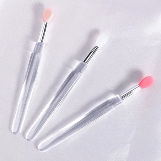 G169 แปรงซิลิโคน แบบนิ่ม แบบพกพา พร้อมฝาปิด สำหรับทาอายแชโดว์ ลิปบาล์ม และลิปมาส์ก