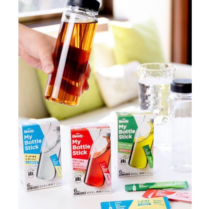 [แบ่งขาย] Blendy My Bottle Stick ชาเขียว/พีช/มะนาว พร้อมชง ละลายในน้ำเย็น ตัวช่วยให้คุณดื่มน้ำ