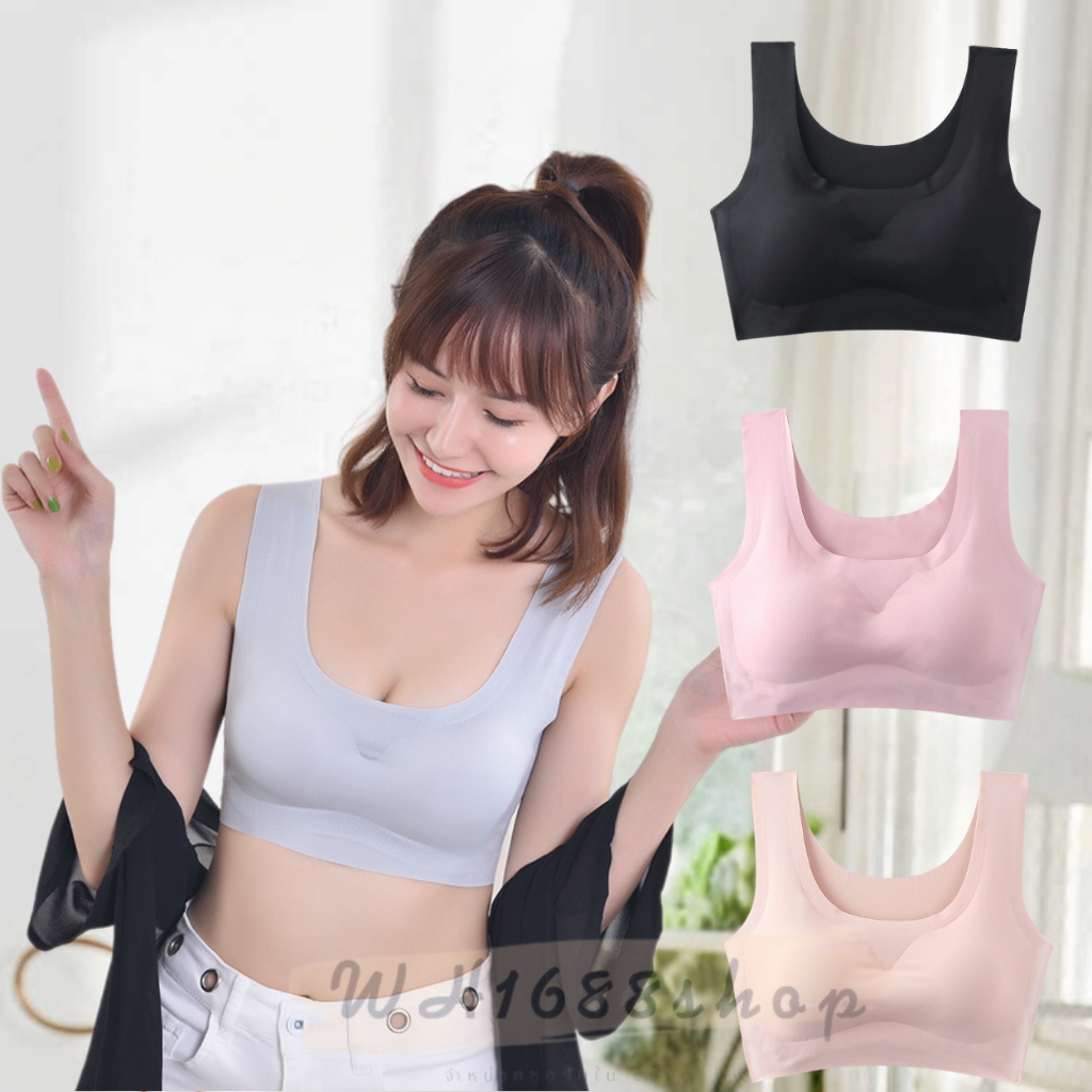 เสื้อชั้นในสตรี สปอร์ตบราไร้โครงเหล็ก B-024 เสริมฟองน้ำในตัว ฟองน้ำสามารถถอดได้ ใส่สบาย พร้อมส่ง