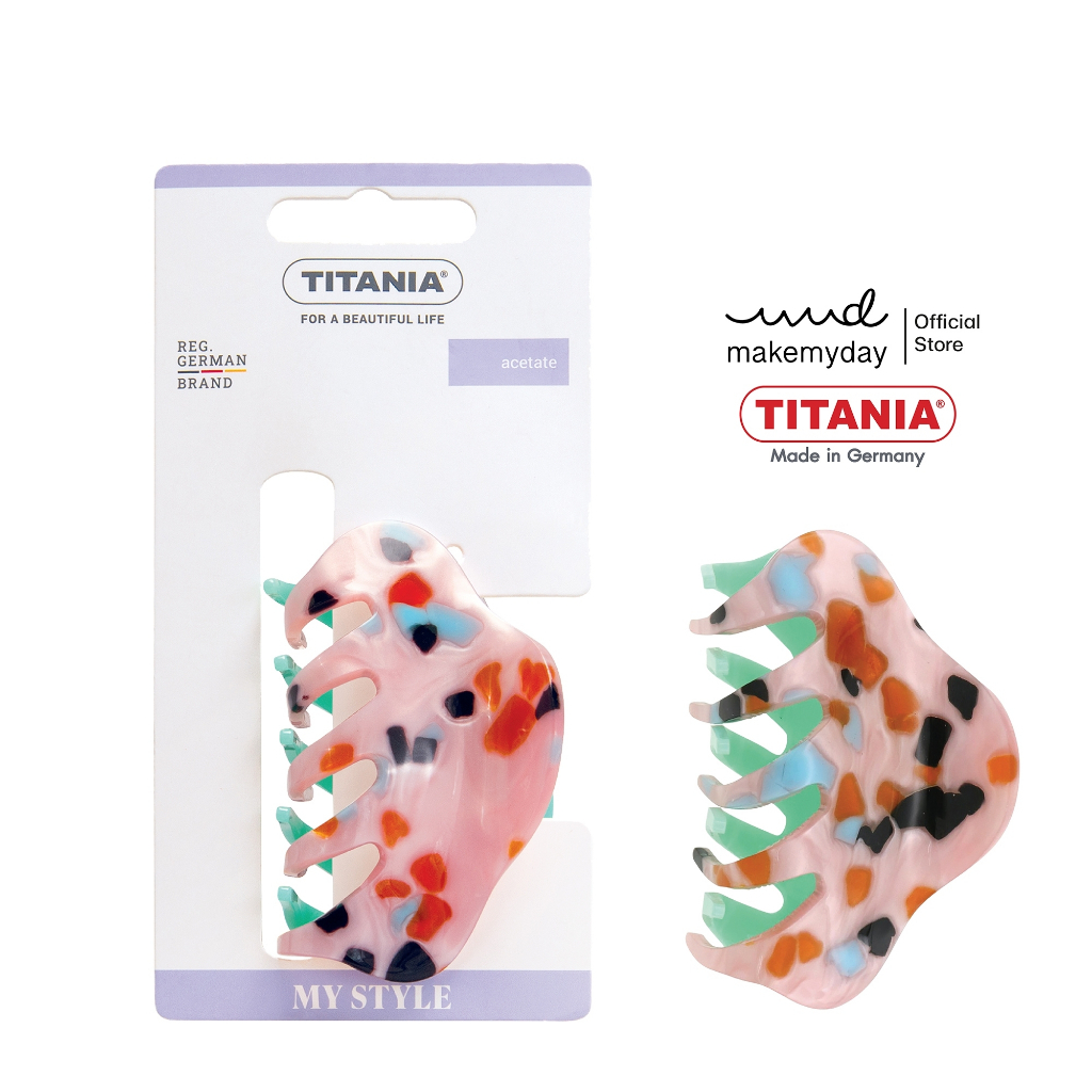 TITANIA Hair Clip กิ๊บหนีบผม สี Pink Delight นำเข้าจากเยอรมัน (1 กล่องบรรจุ 1 ชิ้น)