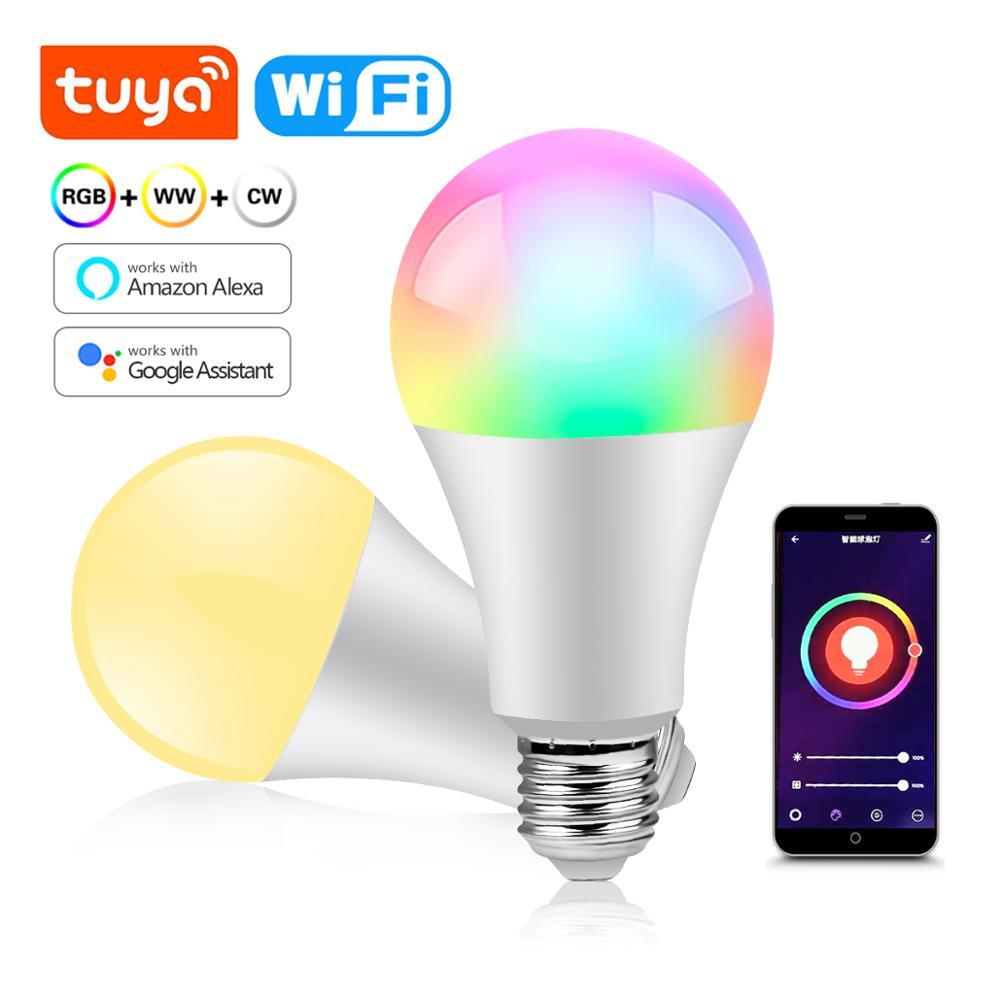 Tuya WiFi Smart Light Bulb E27 15W Dimmble หลอดไฟอัจฉริยะ ปรับสีได้ 16 ล้านสี หรี่ไฟได้ ปรับระดับความสว่างได้
