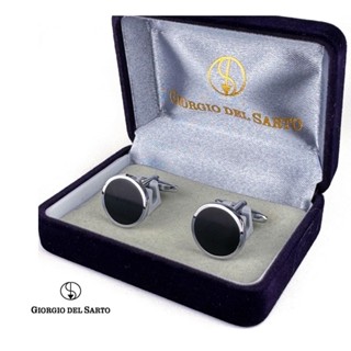 GIORGIO DEL SARTO CUFFLINK Black-Silver คัฟลิงค์ กระดุมข้อมื…