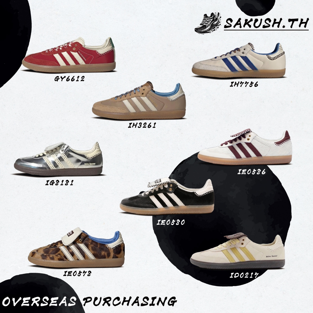 ( พร้อมส่ง )Wales Bonner x adidas originals Samba IG8181 IE0580 ID0217 IE0586 IE0578 GY6612องเท้าลำลองสำหรับชายหญิง100%