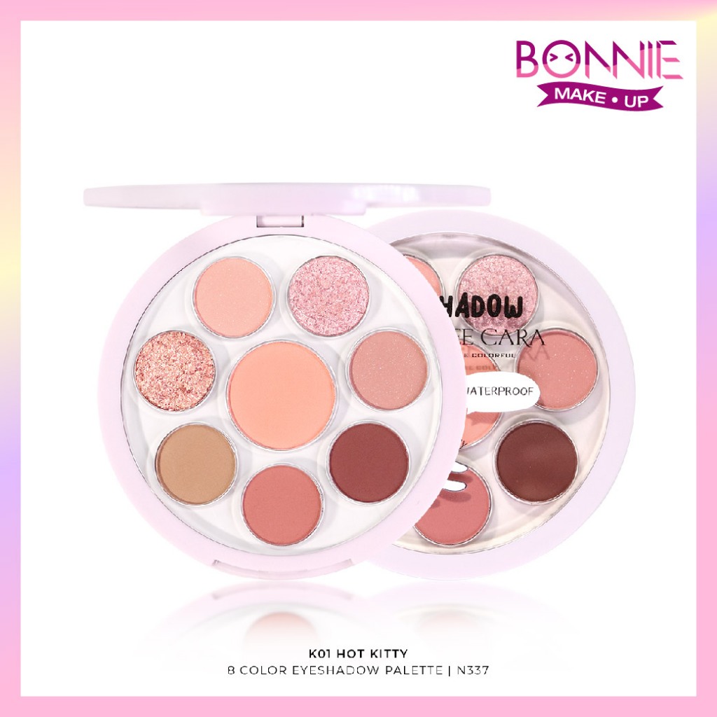 นีคาร่า N337 พาเลทตา 8 ช่อง ของแท้ 100% BE COLORFUL 8 COLOR EYESHADOW PALETTE