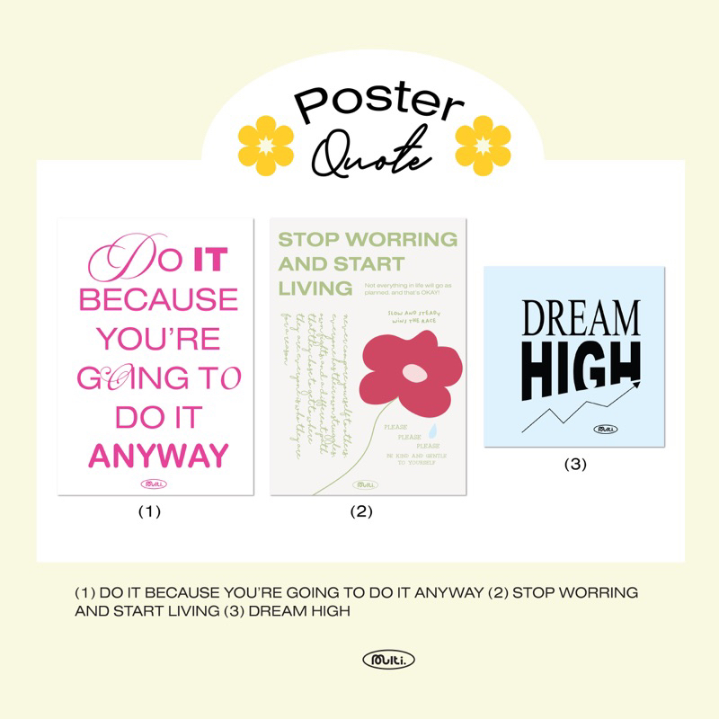 Poster Quote โปสเตอร์ โปสเตอร์แต่งห้องให้กำลังใจ