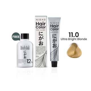 [ฟรี Developer] NIGAO Hair Color Natural 11.0 Bright Blonde นิกาโอะ ครีมเปลี่ยนสีผม สีบลอนด์สว่างพิเศษ 100 mL