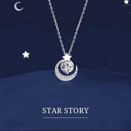 MEET💕พร้อมส่ง สร้อยเงิน Star Story สร้อยจี้เพชร สร้อยแฟชั่น สไตล์เกาหลี สร้อยคอเงินแท้ สร้อยคอเงิน