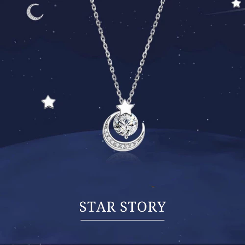 MEET💕พร้อมส่ง สร้อยเงิน Star Story เงินแท้925 แฟชั่นเกาหลี ไม่ลอกสี ไม่แพ้ผิว ใส่ทุกวัน necklace