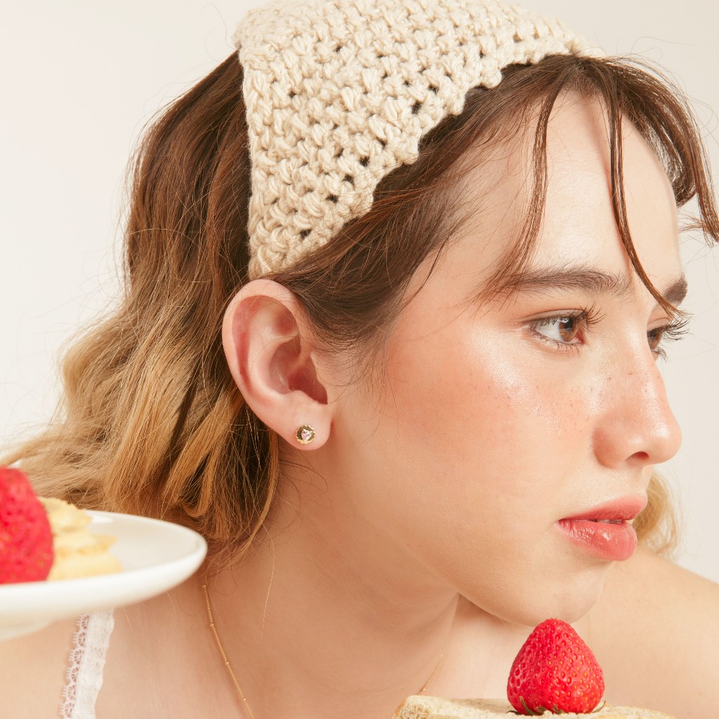 earika.earrings - jammie biscuit stud ต่างหูแป้นทับรูปบิสกิต สแตนเลส (stainless steel) ใส่อาบน้ำได้ เหมาะสำหรับคนแพ้ง่าย