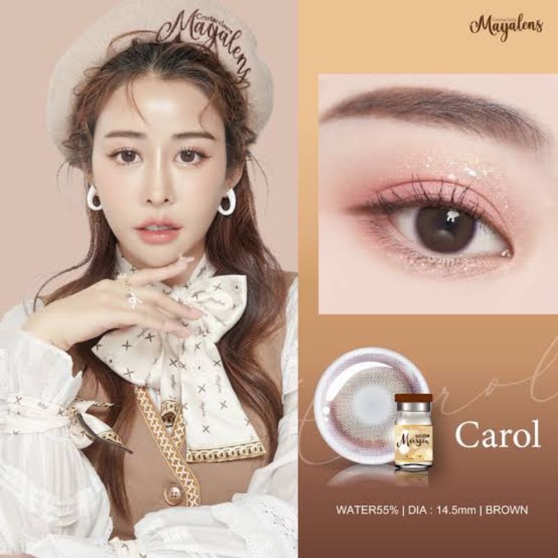 💓คอนแทคเลนส์⭐ขนาดกลาง⭐Gray⭐✨Carol (Mayalens)สายตาปกติ