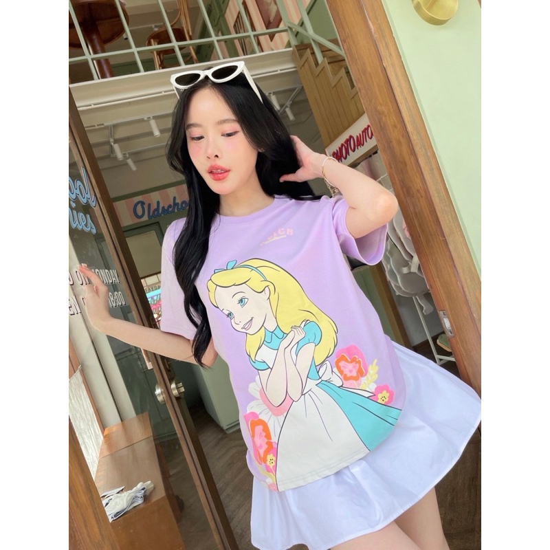 Valen  Alice in wonderland เสื้อยืดสกรีนลายAlice