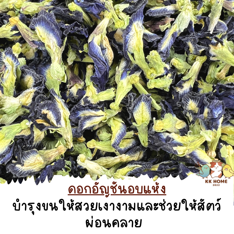 ดอกอั﻿ญชันอบแห้ง สมุนไพรดีต่อสัตว์เลี้ยง เกนดคนทานได้ อั﻿ญชันอบแห้งสำหรับแฮมเตอร์ นก แกสบี้  กระต่าย ชินชิล่า
