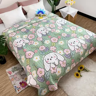 ผ้าคลุมเตียงหนา Bedspread ผ้าคอตตอนผสม 5/ 6ฟุต คลุมกันเปื้อนสัตว์เลี้ยง กันขนแมวสุนัข รองที่นอนได้ ชุดเครื่องนอน ส่งไว