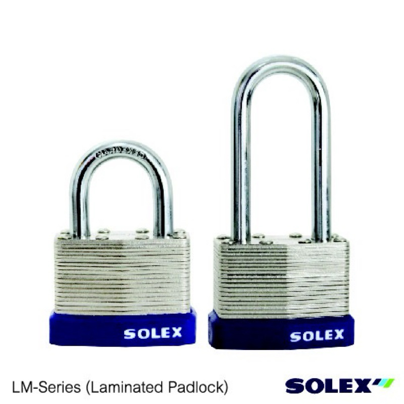 กุญแจคล้องSolex รุ่น LM ( Laminated Padlock ) คอสั้น/คอยาว ของแท้100%