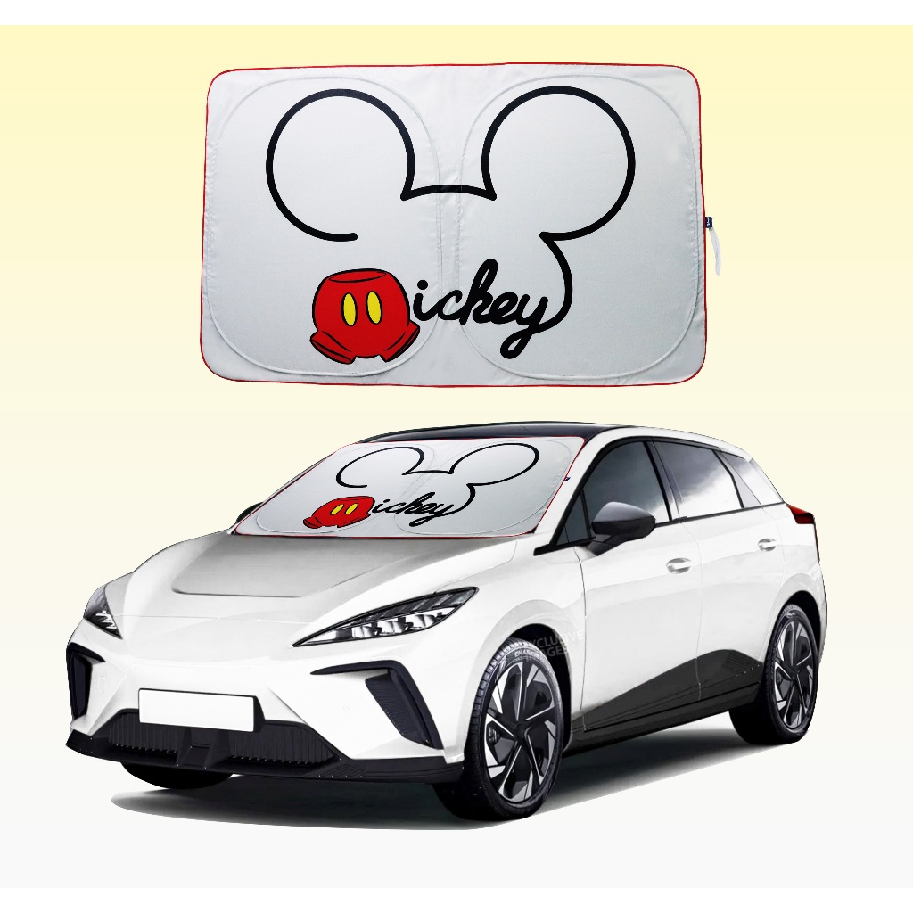 HIC ม่านบังแดดในรถยนต์ Mickey ด้านหน้า บังเต็มกระจก ทึบแสง ลิขสิทธิ์แท้ ขนาด 83*140