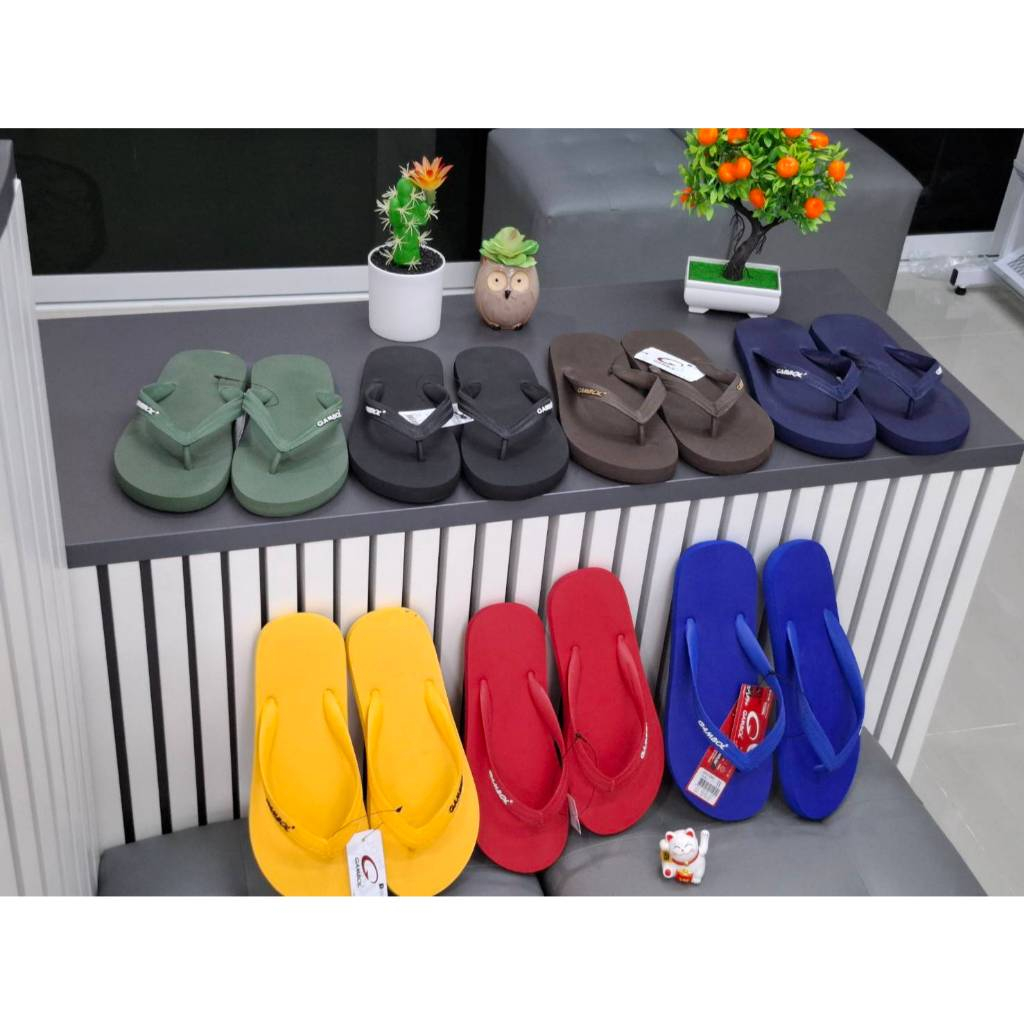 18 รองเท้าแตะแบบคีบ GAMBOL รุ่น 71052 สี แดง เหลือง น้ำเงิน ดำ เขียว กรม น้ำตาล Size 9-11