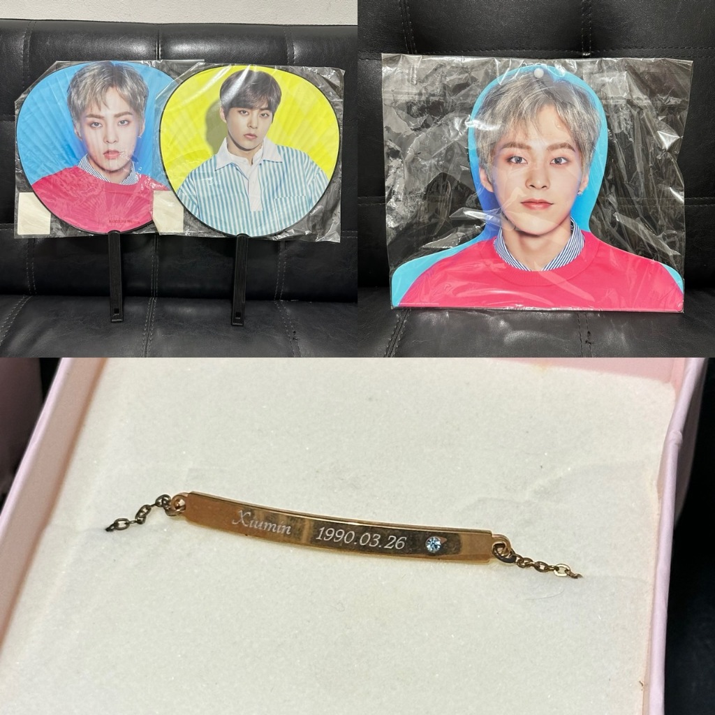 พร้อมส่ง พัด ไม้แขวนเสื้อ XIUMIN EXO คอน CBX ญี่ปุ่น / กำไล Xiumin EXO ARTIST BIRTHDAY bracelet (pin