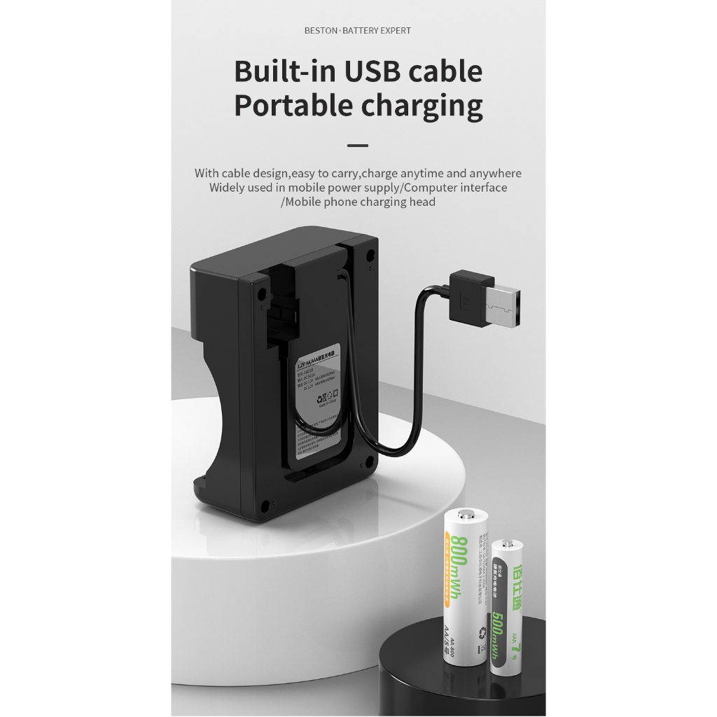 รายละเอียดสินค้า Beston รุ่น C8023B Battery Charger แท่นชาร์จถ่าน ใช้สำหรับถ่าน AA/AAA Ni-MH ชาร์จเร็ว 8 ช่อง